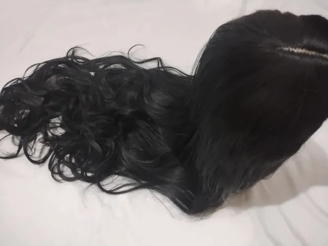 Peruca de 90 Cm + aplique extra grátis