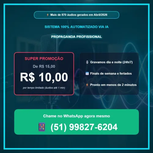 Locutor Gravação / Propaganda Gravação / Estúdio Gravação