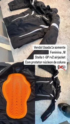Jaqueta Alpinestars Stella T-GP R V2 Air Feminina M + Protetor de Coluna