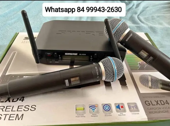 Microfone Shure sem fio duplo GLXD24 - Novo em estoque