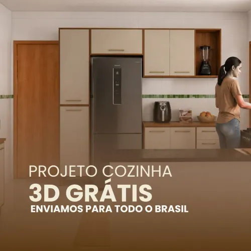 Cozinha modulada sob medida com projeto 3D