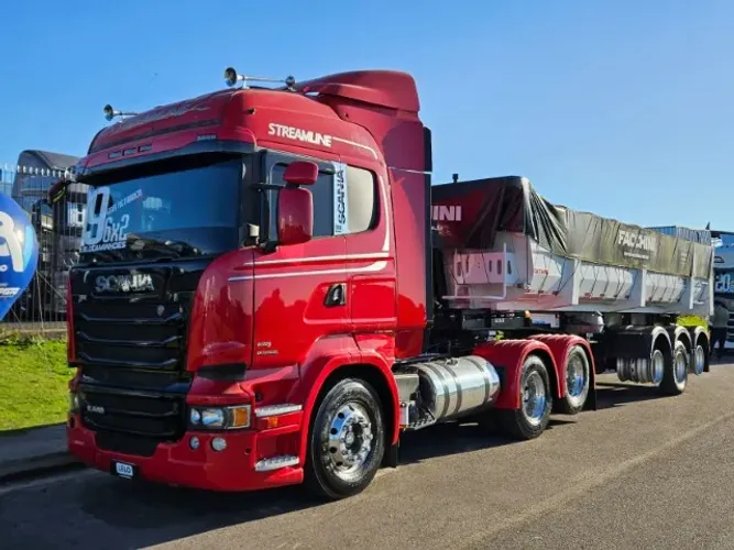 Scania R440 6x2 Streamline Ano 2019 RETARDER Carreta Basculante Facchini Ano 2025 0km