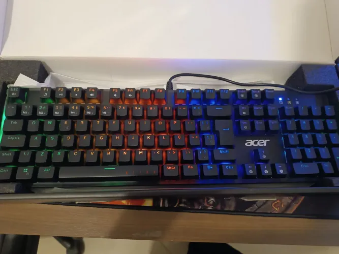 TECLADO GAMER ACER NITRO NKW202 MECÂNICO RGB ABNT2 COM CAIXA
