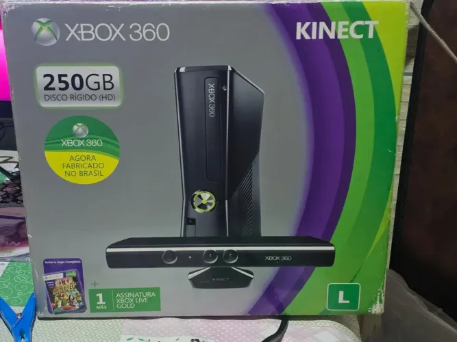 Vídeo Game Xbox 360 - Kinect - 250 GB - Slim - Desbloquiado