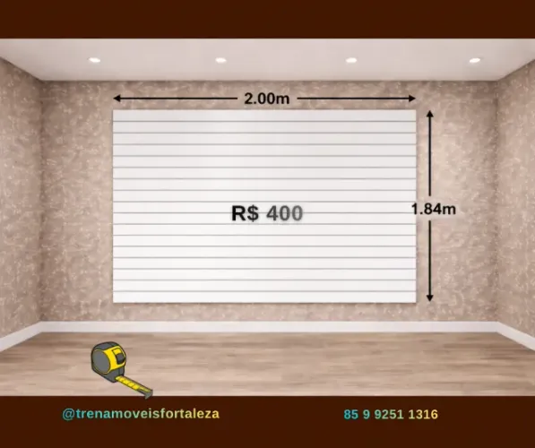 Painel expositor  2.00 metro X 1.84 metro altura (canaletado) Novo. Mdf