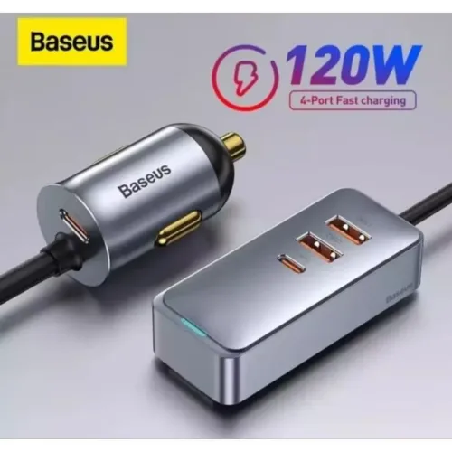 Carregador Veicular Baseus Turbo 120w Com 4 Portas