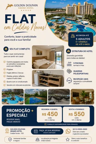 FLAT NO GOLDEN DOLPHIN GRAND HOTEL - CALDAS NOVAS/GO