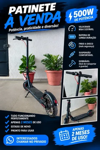Patinete elétrico de 500w com apenas 2 meses de uso