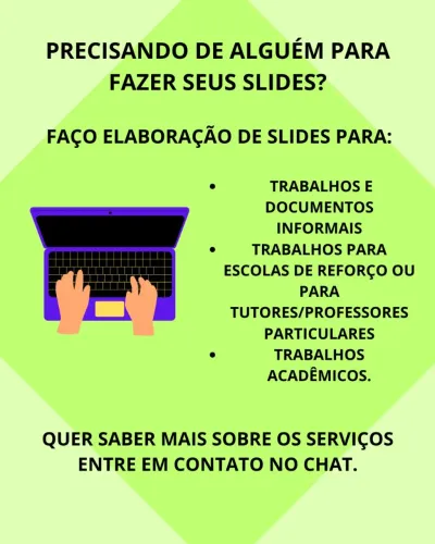 Faço elaboração de apresentação em slides