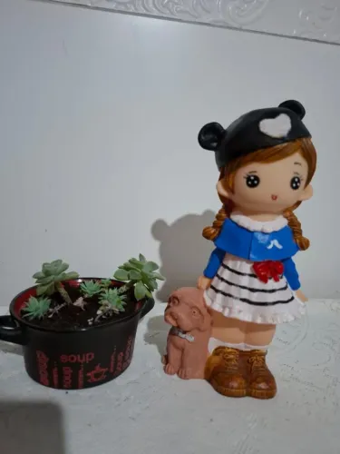 Menina Boneca Cofrinho Vintage