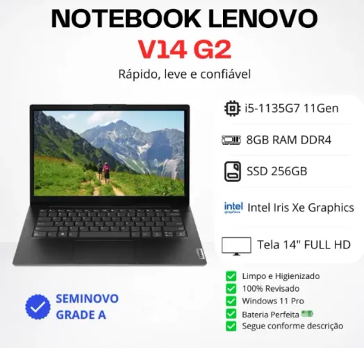 Notebook Lenovo V14 G2 Core I5-1135g7 8gb Ssd256gb 14'' Nfe