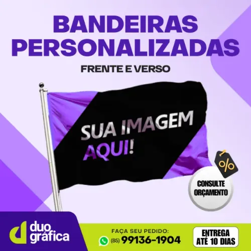 Bandeiras Personalizadas - Frente e verso