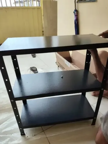  Estante Armário De Aço 3 Bandejas Multiuso Preta ( nova na caixa)