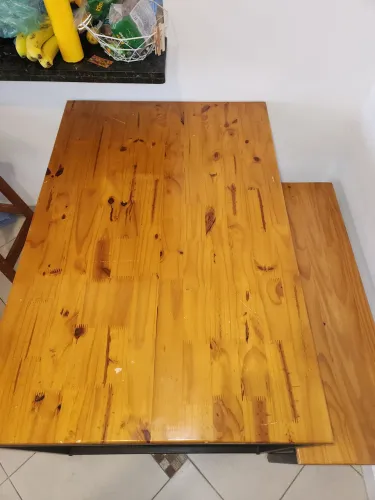 Mesa e Banco - Estilo industrial - Tampo de pinus