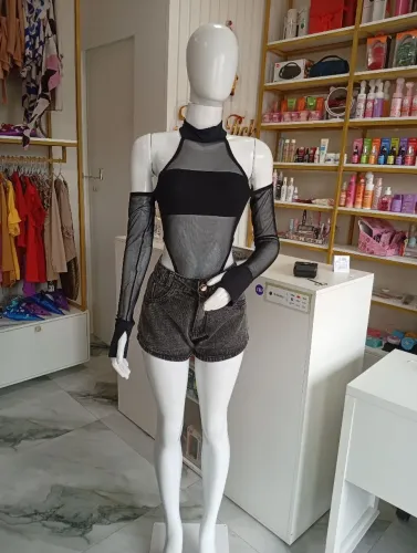 Body Moderno em tule e poliamida