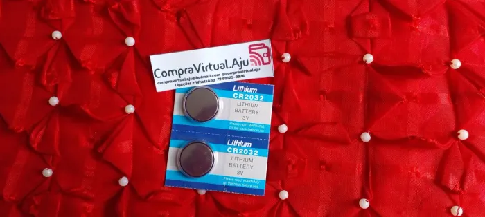 Bateria 3V CR 2032, pilha de relógio, controle, entre outros dispositivos 
