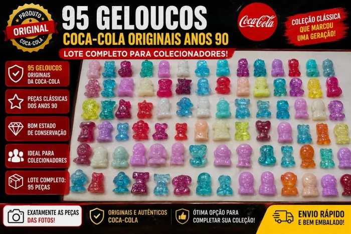 Coleção com 95 Geloucos Coca-Cola Originais - Lote Completo