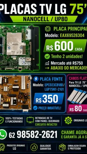 PLACAS TV LG 75" ? NANOCELL / UP80