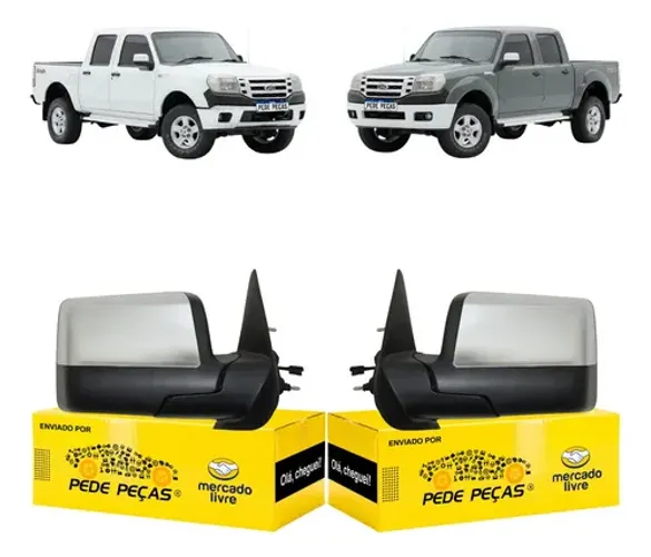 Par Retrovisor Ford Ranger 2010 11 2012 Elétrico