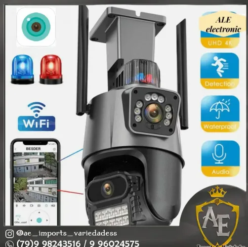 Camera wifi Externa dupla com Sirene