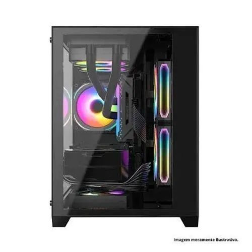 GABINETE GAMER MATX BRAZILPC BPC-345B PRETO C/ 4 COOLER (1xUSB3.0/1xUSB/LATERAL DE VIDRO) 