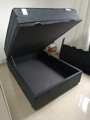 Cama Box com Baú e Colchão molas ensacadas casal 1.38