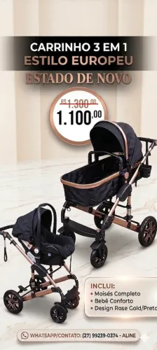 Carrinho de bebê estilo europeu