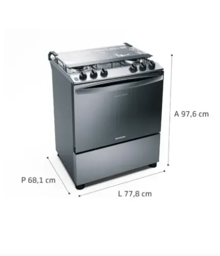 Fogão Brastemp BFS5NCR 5 Bocas Cor Inox