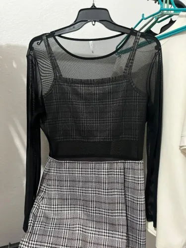 vestido xadrez tam p