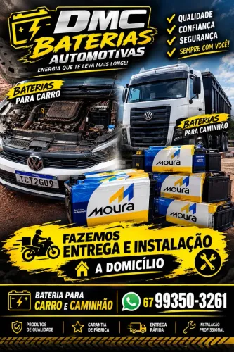 Baterias novas para moto, carro e caminhão