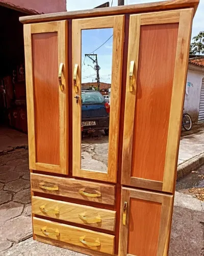 GUARDA - ROUPA DE SOLTEIRO 3 PORTAS 3 GAVETAS E SAPATEIRA ESPELHO COMPLETO NOVO!