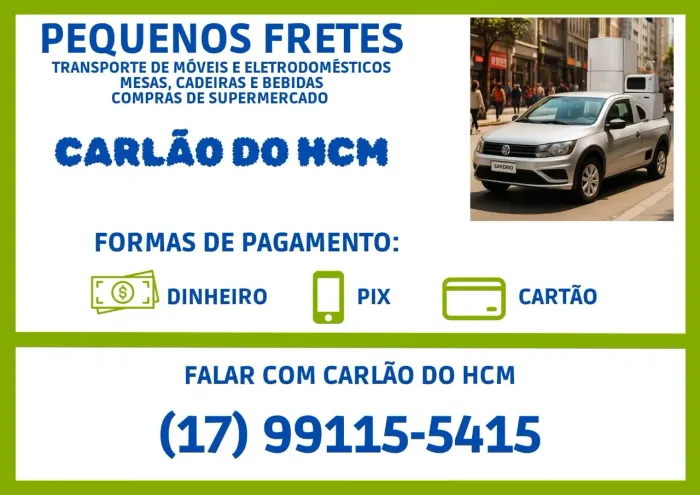 Pequenos fretes - São José do Rio Preto e cidades vizinhas