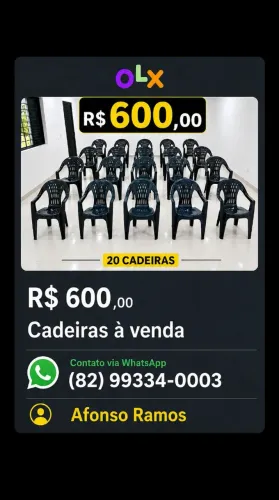 Vendo cadeiras semi novas, pretas,com braço