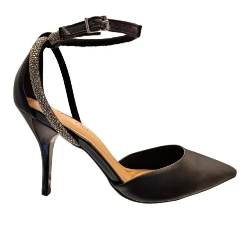Sapato Feminino Salto com Tira Strass Napa Turim Beira Rio Preto 4122149091008