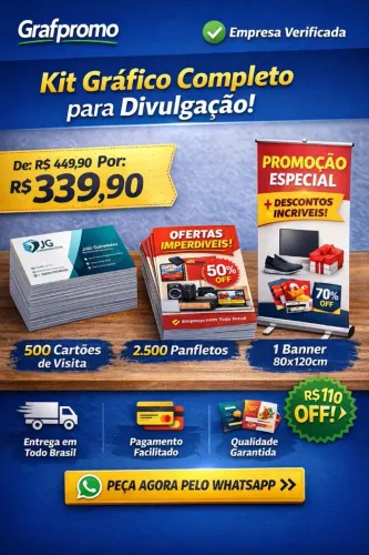 Kit Panfletos + Banner + Cartões
