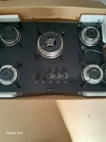Fogão Cooktop Fisher 5 bocas usado funcionando muito bem medidas 68 cm X 56 cm
