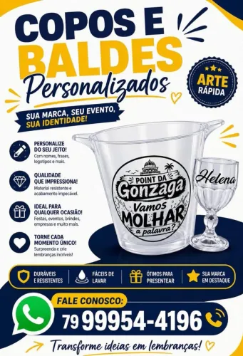 Balde de gelo personalizado em acrílico R$ 50,00
