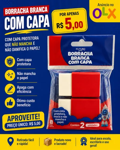 BORRACHA BRANCA COM CAPA