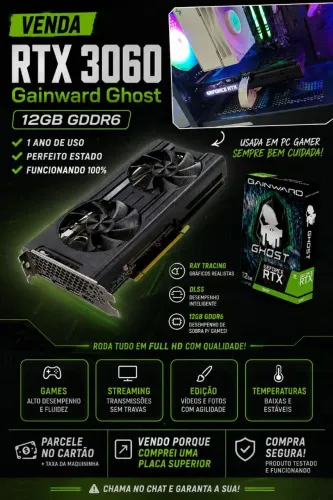 Placa de vídeo RTX 3060 12GB
