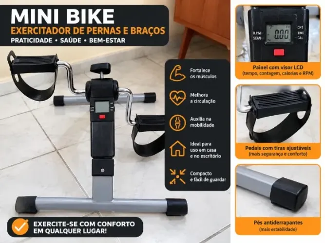 Mini Bike Ergômetro com Monitor Digital - Ótimo Estado!