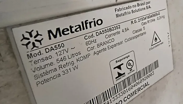 Freezer 546l metal frio