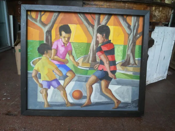 Quadro pintura em tela 1975