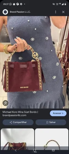 Bolsa Pequena Mina Michael kors vermelho bordô