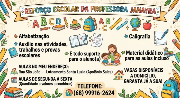 Reforço escolar a domicílio 