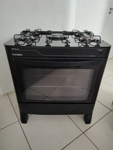 Fogão Esmaltec Agata Glass 5 bocas