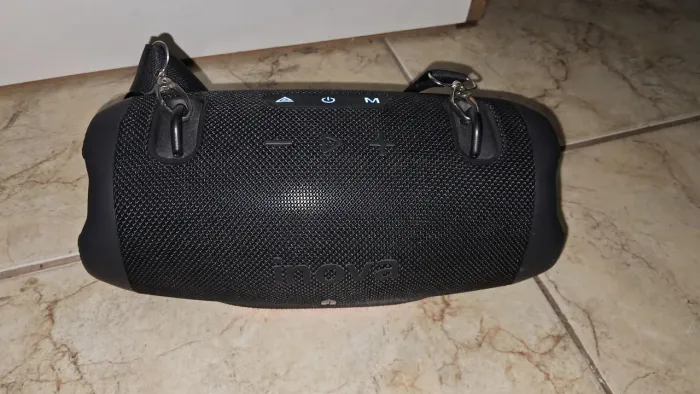 caixa de som preta sem fio bateria 1200mah alça portátil qualidade de som hifi par de tws