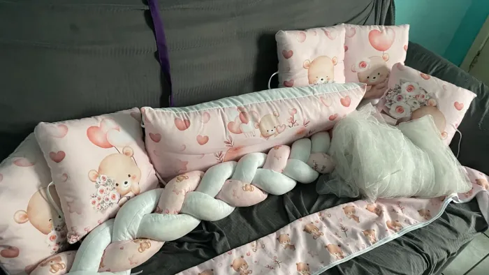 Kit berço de ursinho, para menina