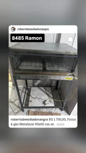 Forno Metalnox 90 x 60 cm a gás.