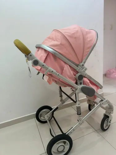 Luxuoso carrinho de bebe 3 em 1 genuíno portátil 