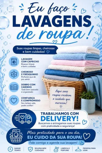 Lavagem de roupas delivery 